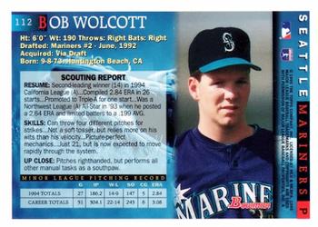 1995 Bowman #112 Bob Wolcott Back