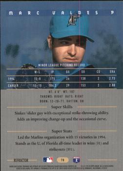 1995 Bowman's Best - Refractors #78 Marc Valdes Back