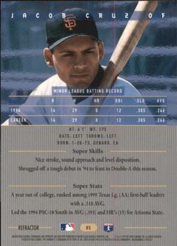 1995 Bowman's Best - Refractors #85 Jacob Cruz Back