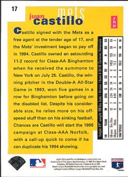 1995 Collector's Choice #17 Juan Castillo Back