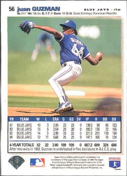 1995 Collector's Choice SE #56 Juan Guzman Back