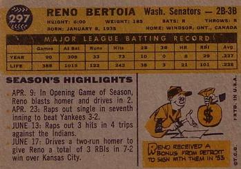 1960 Topps #297 Reno Bertoia Back