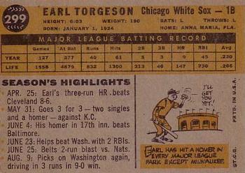 1960 Topps #299 Earl Torgeson Back