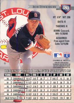 1995 Donruss #480 Bob Tewksbury Back