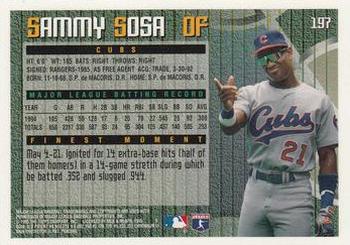 1995 Finest #197 Sammy Sosa Back