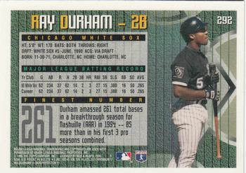 1995 Finest #292 Ray Durham Back