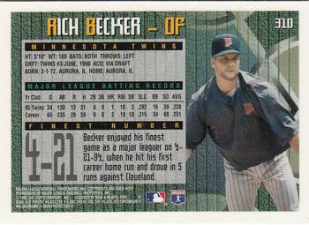 1995 Finest #310 Rich Becker Back