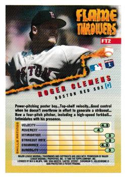 1995 Finest - Flame Throwers #FT2 Roger Clemens Back