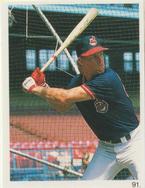 1990 Red Foley Stickers #91 Cory Snyder Front