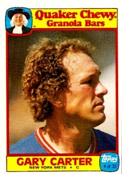 1986 Topps Quaker Granola #4 Gary Carter Front