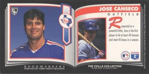 1993 Diamond Marks Bookmarkers #NNO Jose Canseco Back