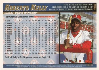 1998 Topps - Inaugural Devil Rays #408 Roberto Kelly Back