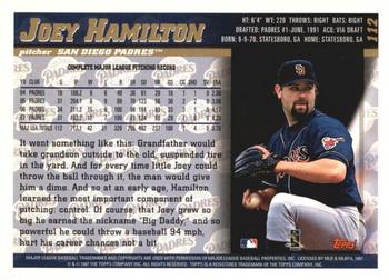 1998 Topps - Inaugural Devil Rays #112 Joey Hamilton Back