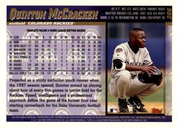 1998 Topps - Inaugural Devil Rays #206 Quinton McCracken Back