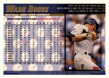 1998 Topps - Inaugural Devil Rays #215 Wade Boggs Back