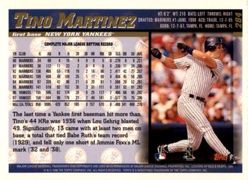 1998 Topps - Inaugural Devil Rays #284 Tino Martinez Back