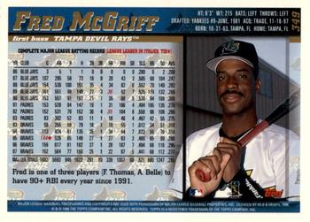1998 Topps - Inaugural Devil Rays #349 Fred McGriff Back
