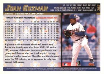 1998 Topps - Inaugural Devil Rays #352 Juan Guzman Back