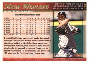 1998 Topps - Inaugural Diamondbacks #162 Mark Wohlers Back