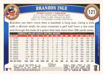 2011 Topps #121 Brandon Inge Back