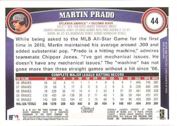 2011 Topps #44 Martin Prado Back