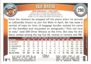 2011 Topps #290 Ike Davis Back