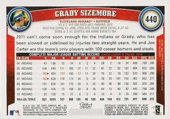 2011 Topps #440 Grady Sizemore Back