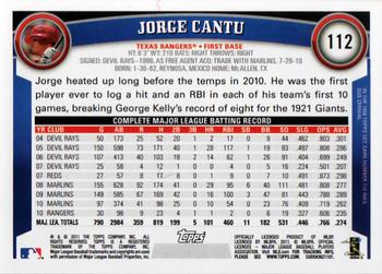 2011 Topps #112 Jorge Cantu Back