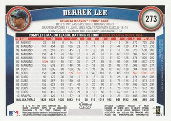 2011 Topps #273 Derrek Lee Back