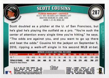 2011 Topps #287 Scott Cousins Back