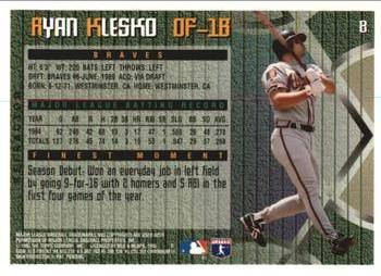 1995 Finest - Refractors #8 Ryan Klesko Back