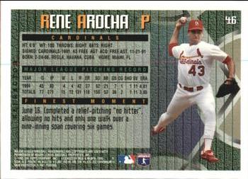 1995 Finest - Refractors #46 Rene Arocha Back