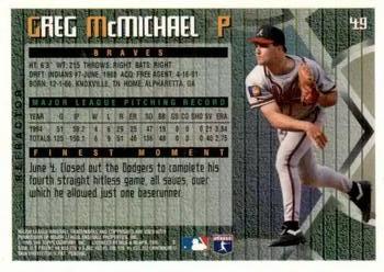 1995 Finest - Refractors #49 Greg McMichael Back