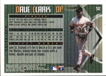 1995 Finest - Refractors #52 Dave Clark Back