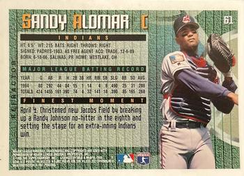 1995 Finest - Refractors #61 Sandy Alomar Jr. Back
