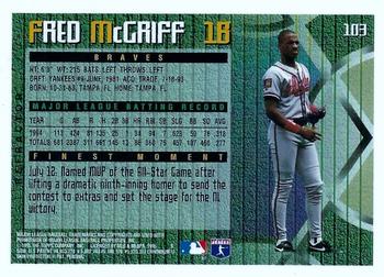 1995 Finest - Refractors #103 Fred McGriff Back