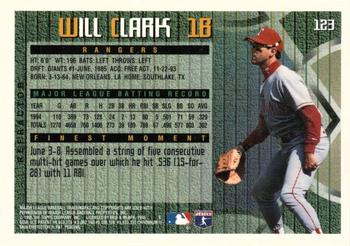 1995 Finest - Refractors #123 Will Clark Back