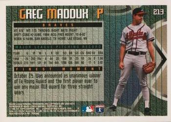 1995 Finest - Refractors #213 Greg Maddux Back