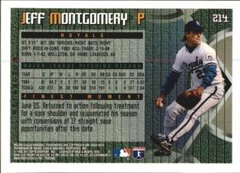 1995 Finest - Refractors #214 Jeff Montgomery Back