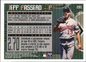 1995 Finest - Refractors #291 Jeff Fassero Back