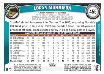 2011 Topps - Diamond Anniversary #455 Logan Morrison Back