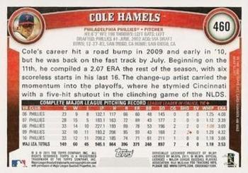 2011 Topps - Diamond Anniversary #460 Cole Hamels Back