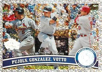 2011 Topps - Diamond Anniversary #138 2010 NL Runs Batted In Leaders (Albert Pujols / Carlos Gonzalez / Joey Votto) Front