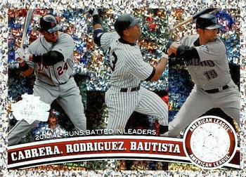 2011 Topps - Diamond Anniversary #306 2010 AL Runs Batted In Leaders (Miguel Cabrera / Alex Rodriguez / Jose Bautista) Front