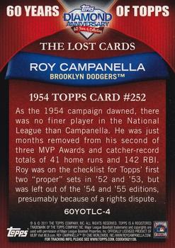 2011 Topps - 60 Years of Topps: The Lost Cards #60YOTLC-4 Roy Campanella Back