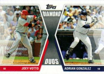 2011 Topps - Diamond Duos (Series 1) #DD-VG Joey Votto / Adrian Gonzalez Front