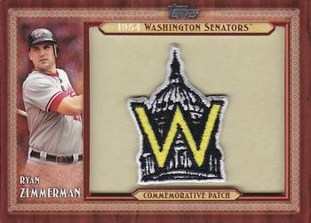 2011 Topps - Throwback Logo Manufactured Patch #TLMP-RZ Ryan Zimmerman Front