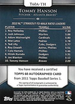 2011 Topps - Topps 60 Autographs #T60A-TH Tommy Hanson Back