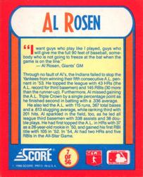 1990 Score - Magic Motion: The MVPs #7 Al Rosen Back
