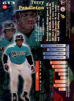 1995 Stadium Club - Members Only #613 Terry Pendleton Back